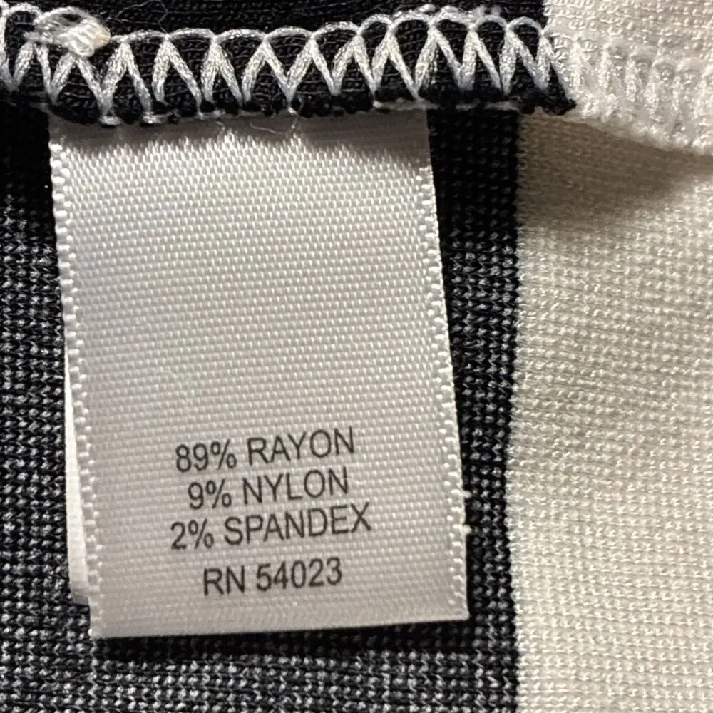 Banana Republic Women’s Black White Stretch Dress Short Sleeve Zip Size 12